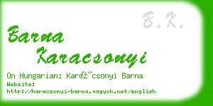 barna karacsonyi business card